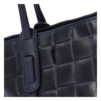 Dámská originální kožená kabelka tmavě modrá - ItalY Drue