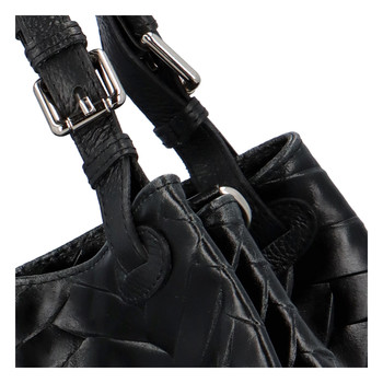 Dámská kožená kabelka přes rameno černá - ItalY Chelsea