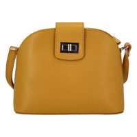 Dámská kožená crossbody kabelka žlutá - ItalY Brokylon