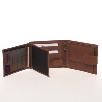 Pánská kožená peněženka hnědá - Delami Adin
