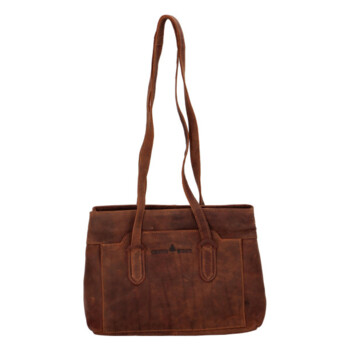 Dámská kožená kabelka přes rameno hnědá - Greenwood Cerestil 2