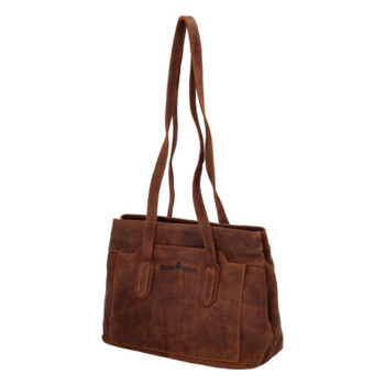 Dámská kožená kabelka přes rameno hnědá - Greenwood Cerestil 2