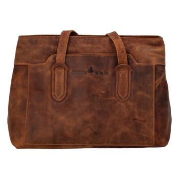 Dámská kožená kabelka přes rameno hnědá - Greenwood Cerestil