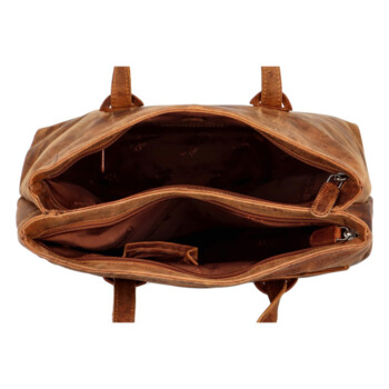 Dámská kožená kabelka přes rameno hnědá - Greenwood Cerestil