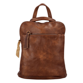 Dámský městský batoh kabelka tmavě hnědý - Paolo Bags Buginolli