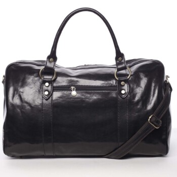 Cestovní kožená taška černá - Delami Vera Pelle Equado