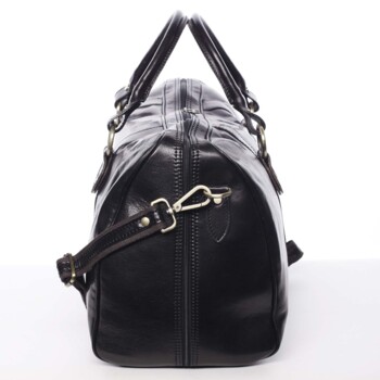 Cestovní kožená taška černá - Delami Vera Pelle Equado