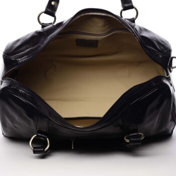 Cestovní kožená taška černá - Delami Vera Pelle Equado