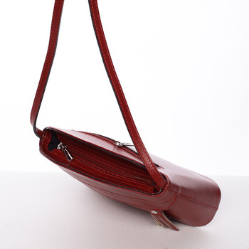 Tmavě červená kožená crossbody kabelka - ItalY Marla