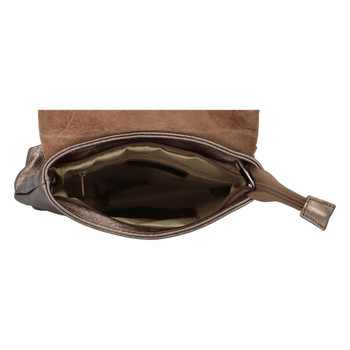 Dámský kožený batůžek kabelka bronzový - ItalY Francesco Small