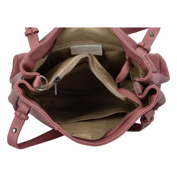Dámská kožená kabelka přes rameno tmavě růžová - ItalY Neprolis