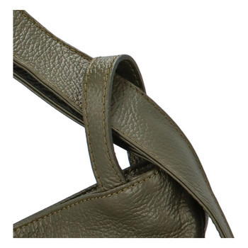 Dámská kožená kabelka přes rameno khaki - ItalY Armáni