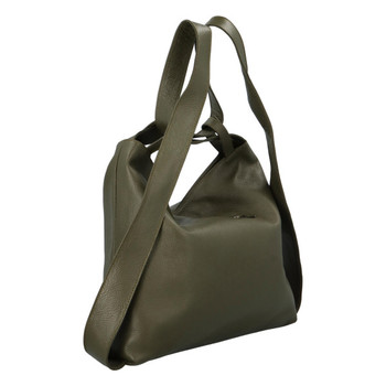 Dámská kožená kabelka přes rameno khaki - ItalY Armáni