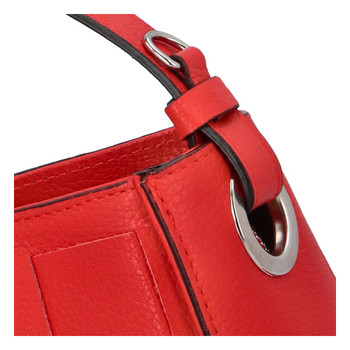 Dámská kožená kabelka přes rameno červená - ItalY Demeris