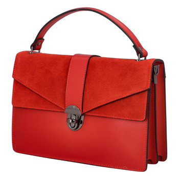 Dámská elegantní kožená kabelka červená - ItalY Lumea