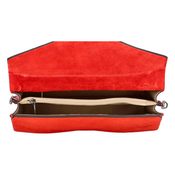 Dámská elegantní kožená kabelka červená - ItalY Lumea