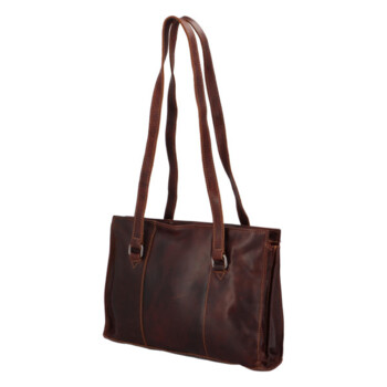 Dámská kožená kabelka přes rameno hnědá - Greenwood Bilomy