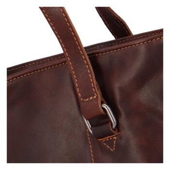 Dámská kožená kabelka přes rameno hnědá - Greenwood Bilomy