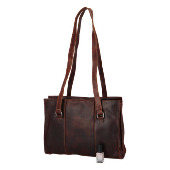 Dámská kožená kabelka přes rameno hnědá - Greenwood Bilomy