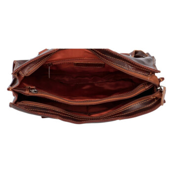 Dámská kožená kabelka přes rameno hnědá - Greenwood Bilomy