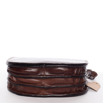Menší hnědá crossbody kožená kabelka - ItalY Zoya