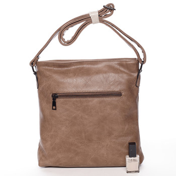 Moderní střední crossbody kabelka světlá taupe - Delami Karlie