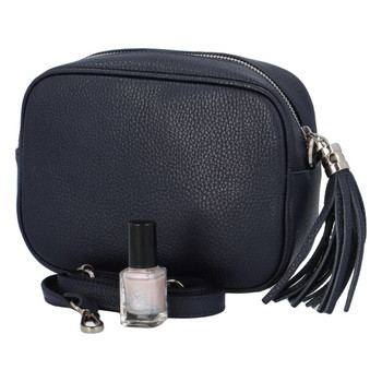 Dámská kožená crossbody kabelka modrá -  ItalY Kriane