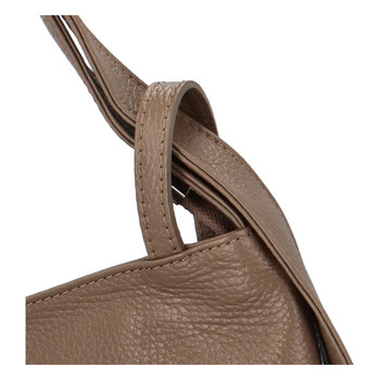 Dámská kožená kabelka přes rameno taupe - ItalY Armáni Small
