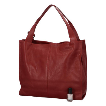 Dámská kožená kabelka tmavě červená - ItalY Methy