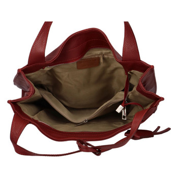 Dámská kožená kabelka tmavě červená - ItalY Methy