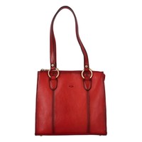 Dámská kožená kabelka přes rameno tmavě červená - Katana Lenna