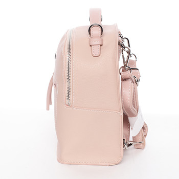 Malý dámský růžový městský batůžek/kabelka - David Jones Leonidas