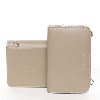 Dámská crossbody kabelka 2v1 khaki - David Jones Dubbel