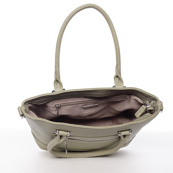 Módní dámská kabelka do ruky olivová saffiano - David Jones Klarisa