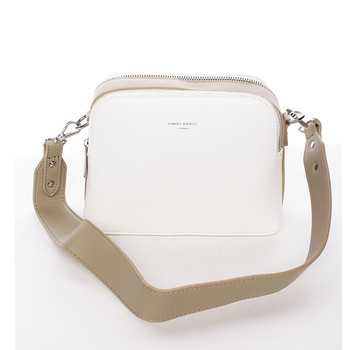 Stylová crossbody kabelka bílo camelová - David Jones Resley
