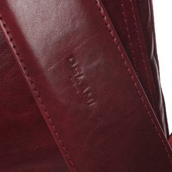 Červená středně velká kožená taška přes rameno - Delami 1249