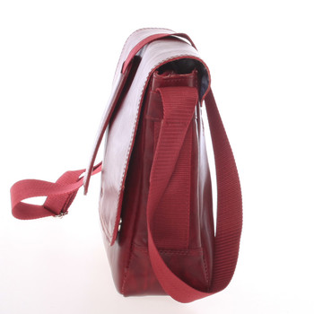Červená středně velká kožená taška přes rameno - Delami 1249