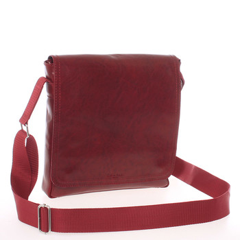 Červená elegantní crossbody kožená taška - Delami 1172