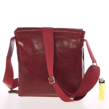 Červená elegantní crossbody kožená taška - Delami 1172