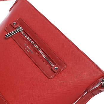 Módní dámská crossbody kabelka červená saffiano - David Jones Larisa