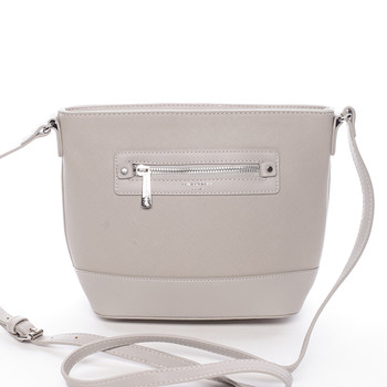 Módní dámská crossbody kabelka šedá saffiano - David Jones Larisa