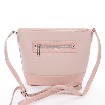 Módní dámská crossbody kabelka růžová saffiano - David Jones Larisa