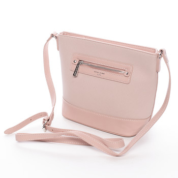 Módní dámská crossbody kabelka růžová saffiano - David Jones Larisa