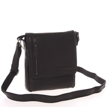 Malý pánský kožený messenger černý - Hill Burry Titus