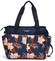 Dámská cestovní taška tmavě modrá květinová - Travel plus 7501