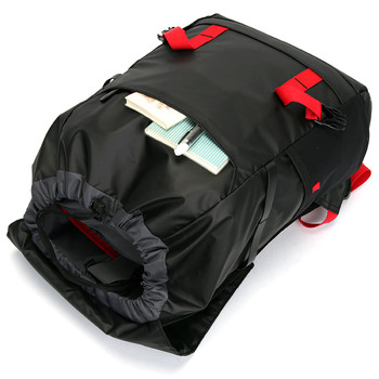 Vodě odolný turistický černo červený batoh - Travel plus 0616