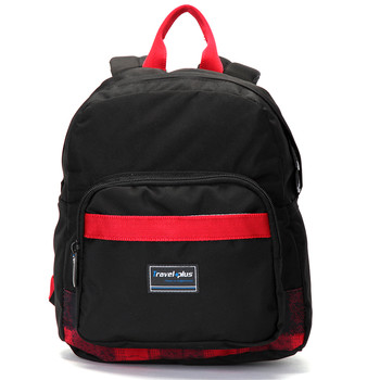 Střední dámský černo červený batoh na výlety - Travel plus 0643