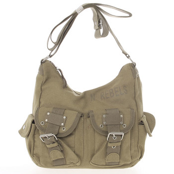 Dámská látková crossbody taška khaki - New Rebels Mikayla