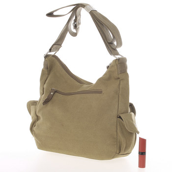 Dámská látková crossbody taška khaki - New Rebels Mikayla