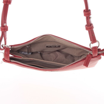 Stylová dámská listová crossbody kabelka červená - David Jones Efful